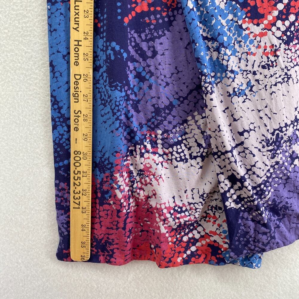 MARC JACOBS Scarf OS Cotton Abstract Graphic Print Jersey Wrap Purple 13" x 36" - Picture 7 of 8